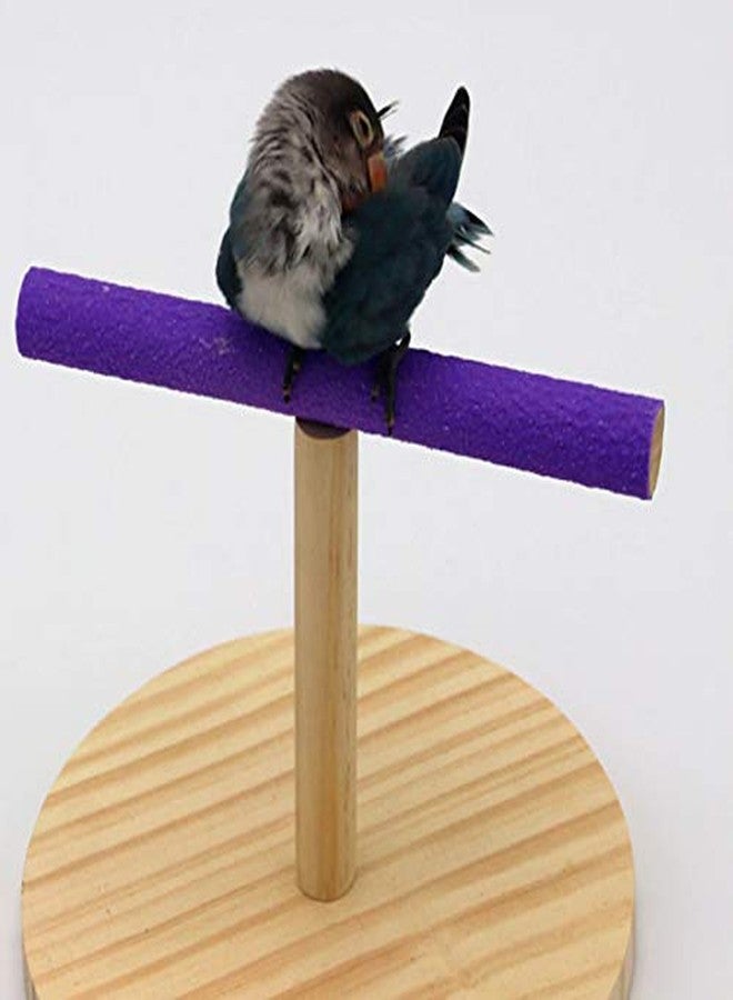 Western Era Bird Playful Wood Sand Table Stand, Cage Accessory Perch Bird Toy for Budgies, Cockatiel, Parrot and Same Size Birds - Image 3